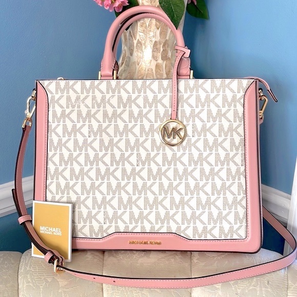 Michael Kors Handbags - Brand New Michael Kors Large Top Zip Jessie Tote Smoky Rose Pink Purse w/ Strap